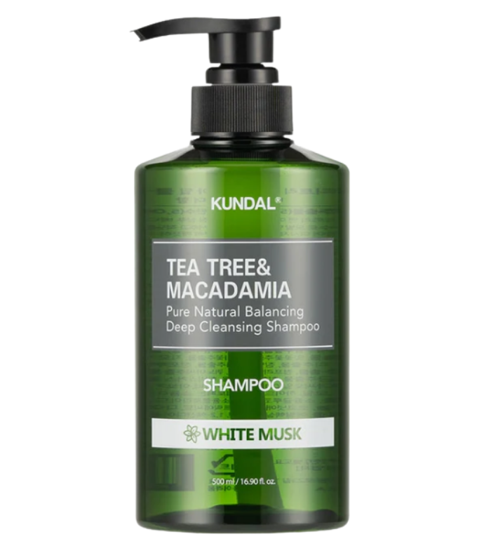 KUNDAL Tea Tree & Macadamia Pure Natural Balancing Deep Cleansing Shampoo White Musk 500ml